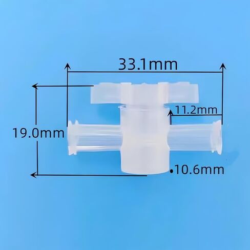 2-Way Stopcock with Female Ends, PP Material, 100-Pack - Precision Flow Control for Laboratory and Industrial Use in Kuwait