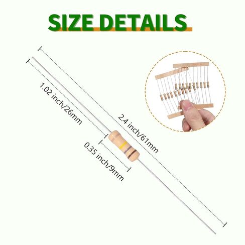 100Values 1000PCS 1/2W Resistor Kit Carbon Film Resistors Assortment 1 Ohm to 5.6M Ohm 1/2Watt 5% Resistencia Eléctrica Assorted Set in Kuwait