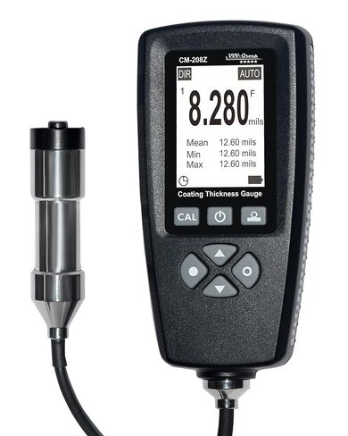 Coating Thickness Gauge CM-208Z – 0-3000µm (0-120 mils) Industrial Paint Thickness Meter, 0.001mil Resolution, External Probe, Fe/NFe Auto Detection, USB Data Export in Kuwait