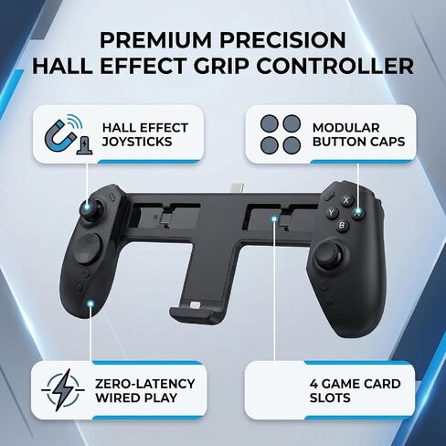 Wisoqu Hall Effect Grip Controller, for 2 with Latency Wired Connection, Anti Stick Drift, Modular Key Covers in Saudi Arabia