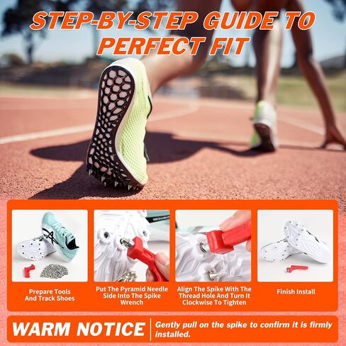 1/4Inch Track Spikes, Stainless Steel Pyramid Spikes for Track and Running Sprinting Cross Country Golf Shoes Spikes in Kuwait