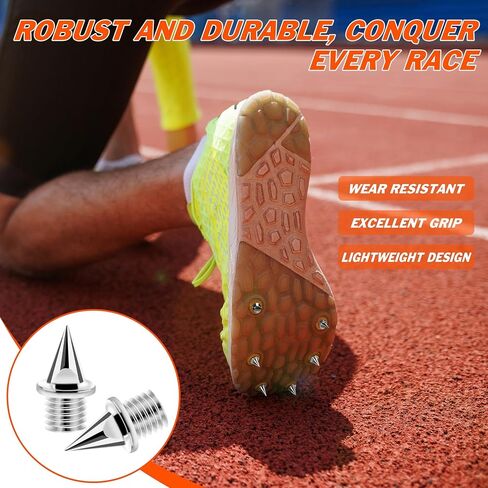 1/4Inch Track Spikes, Stainless Steel Pyramid Spikes for Track and Running Sprinting Cross Country Golf Shoes Spikes in Kuwait