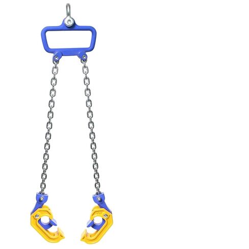 Chain Drum Lifter, 1 Ton Capacity, for 30-55 Gallon Steel and Plastic Drums, with Self-Locking Safety Hooks, Galvanized G80 Lifting Chain, Forklift and Crane Compatible in Kuwait