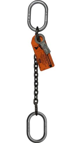 5/8" x 6' Single Leg Chain Sling | 22,600 Lbs WLL | Oblong Link-to-Oblong Link Ends | Grade 100 Alloy | 1" Master Link | for Tough Conditions | Hanes Supply (HSI) in Kuwait