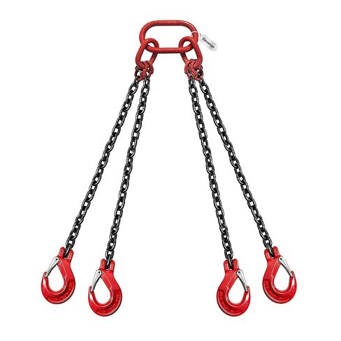 3 Ton (6,600 LBS) Chain Sling, 5/16" x 5' 2-Leg Lifting Chain with Grab Hooks, G80 Load Rated for Hoisting, Lifting & Rigging (5/16" x 5' - 4 Leg) in Kuwait