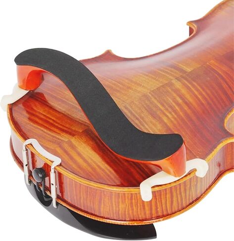 AKLOT Violin Shoulder Rest 4/4 & 3/4: Made of solid white pine, Burgundy Tiger Stripe Finish, Thick Breathable Sponge, Silicone Clamps Won’t Damage Varnish, Ergonomic Design (02） in Kuwait