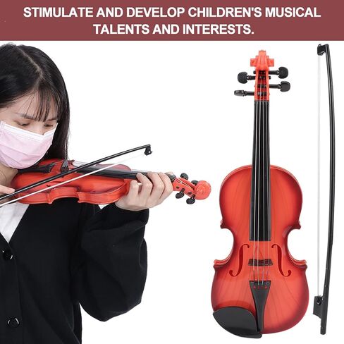 generic 15.4 Inch Violin Model, Simulated Acoustic Violin Model with Bow Adjustable String Musical Beginner Develop Instrument Practice (Light Brown) in Saudi Arabia