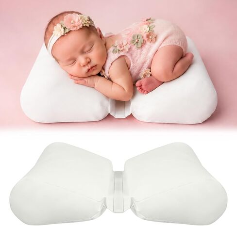 2PC Newborn Photography Butterfly Posing Pillow Basket Filler & Positioner for Babies DIY Newborn Professional Photography Prop White in Saudi Arabia