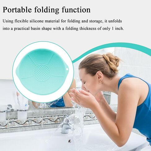 Ice Facial Bowl | Face Tub for Ice Bath | Foldable Water Basin, Reusable Silicone Solution for Morning Women Mother Friends Girls Sisters in Kuwait