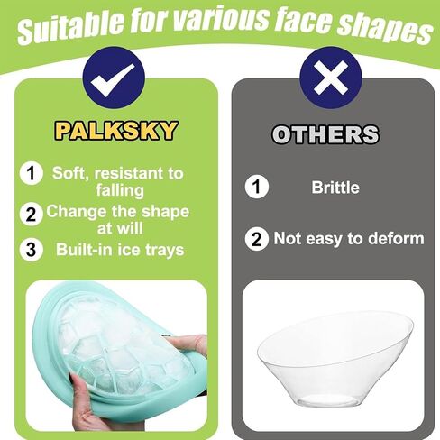 Ice Facial Bowl | Face Tub for Ice Bath | Foldable Water Basin, Reusable Silicone Solution for Morning Women Mother Friends Girls Sisters in Kuwait