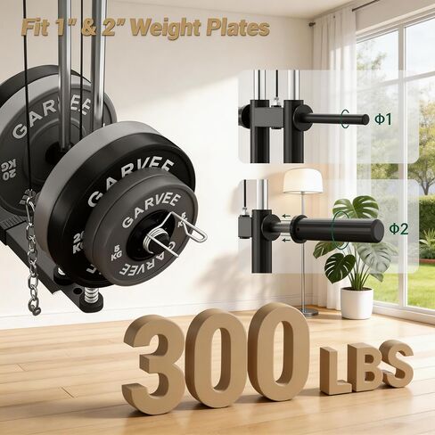 Full Body Workout Machine - 5-in-1 Home Gym Equipment with LAT Pulldown, Chest Press, Leg Extension & Seated Row, 300LB Capacity Strength Training Station, Fits 1" & 2" Weight Plates (Not Included) in Kuwait
