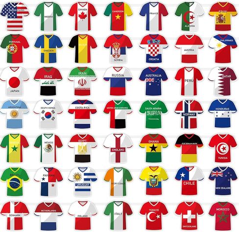 49 قطعة 2026 كأس العالم لكرة القدم جيرسي راية الرايات - أعلام كأس العالم ديكورات البضائع للأحداث الرياضية، والحفلات التي تحمل عنوان كرة القدم، والمهرجانات الأولمبية والاحتفالات المنزلية والمكتب وديكور الحفلات (ليس من بين أفضل 48 فريقًا) in Kuwait