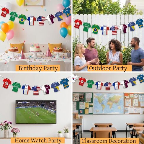 For 2026 World Soccer Cup 48 Countries Jersey Flags Bunting Banner, International Country String Flags for Watch Sports Party Decorations, Fan Merchandise, Outdoor Event Celebrations, Bar, Restaurant in Saudi Arabia