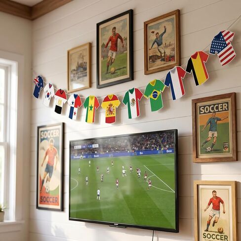 For 2026 World Soccer Cup 48 Countries Jersey Flags Bunting Banner, International Country String Flags for Watch Sports Party Decorations, Fan Merchandise, Outdoor Event Celebrations, Bar, Restaurant in Saudi Arabia