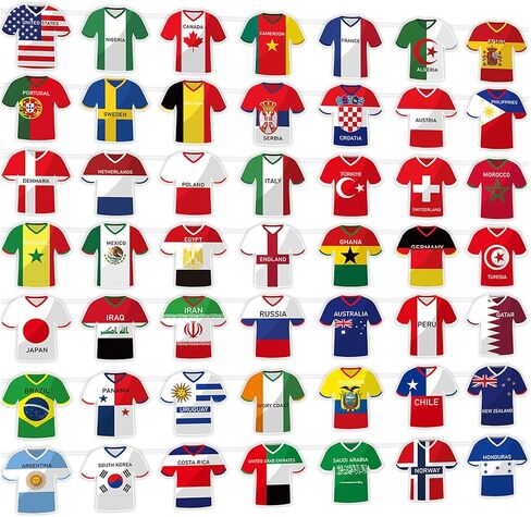 World Cup 2026 Decorations, World Culture Decorations, World Cup Banner, 49 Pcs Fan Party Flags Set with 20m Ribbon, Universal Sports Event Party Supplies in Kuwait