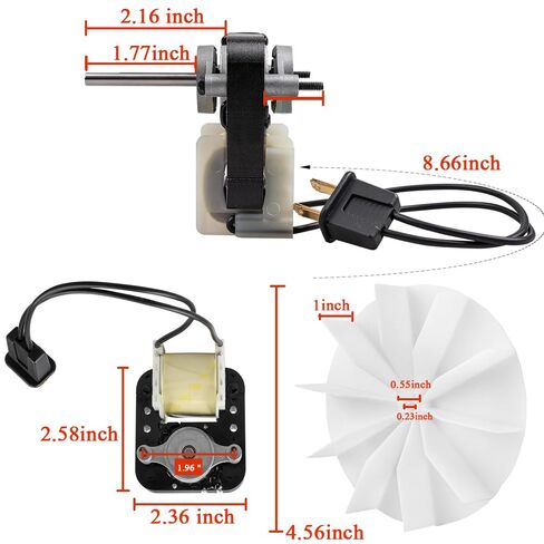 مجموعة محركات بديلة لمروحة عادم الحمام العالمية المتوافقة مع محرك مروحة عادم Broan Nutone Uppco 50CFM 120V، مع عجلة منفاخ in Kuwait