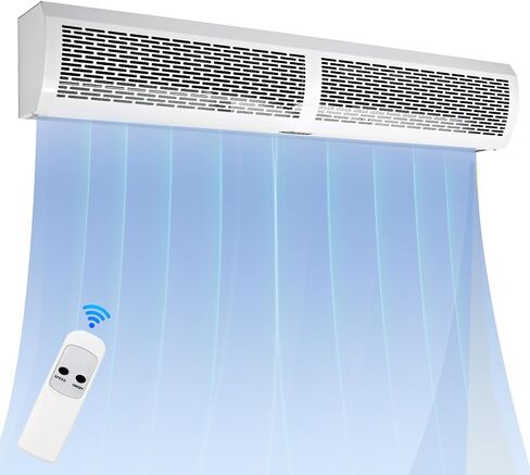 Air Curtain Black 48 Inch 2 Speeds Remote Control Air Curtain Super Power,Door Blower to Keep Flies Out,Magnetic Door Switch Air Curtains for Doors Commercial,Household Unheated,All-copper wire motors in Kuwait