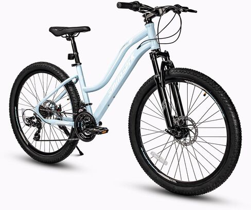 24/26" Women’s Mountain Bike for Adults, Shimano Rear Derailleur, Twist Grip Shifter, Dual Disc Brakes, Lockout Suspension Fork, 2.35" Tires, 85% Pre-Assembled, Steel Frame in Kuwait