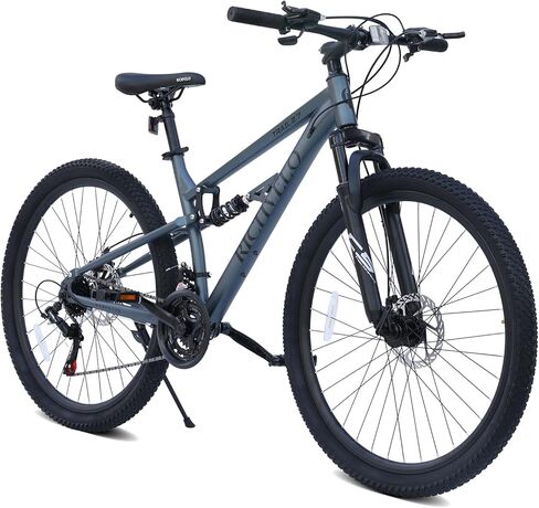 Ecarpat Mountain Bike for Adults, 24/26/27 Inch Adult Bike, Full Suspension Mountain Bike for Men Women, 21 Speed High-Carbon Steel Frame, Dual Disc Brakes, Adjustable Ergonomic Seat in Kuwait