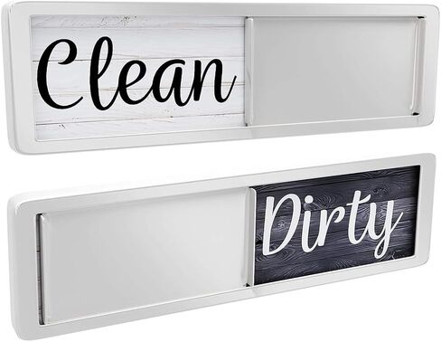 Dishwasher Magnet Clean Dirty Sign, Easy to Read & Slide, Strong Magnetism (Silver) in Kuwait