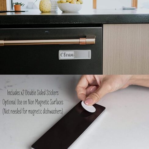 Dishwasher Magnet Clean Dirty Sign, Easy to Read & Slide, Strong Magnetism (Silver) in Kuwait