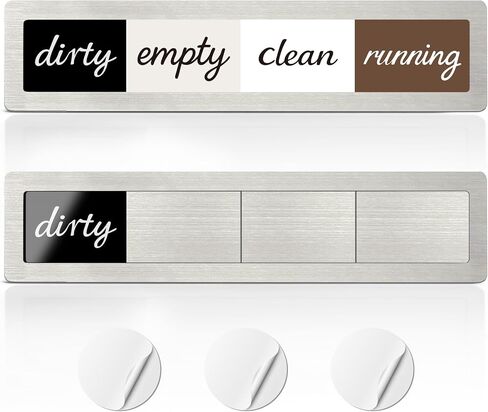Clean Dirty Magnet for Dishwasher, Dishwasher Sign Clean Dirty Running, Dishwasher Clean Dirty Sign Easy to Slide, No-Marking Adhesive Included,Brushed Gold,3 Options in Kuwait