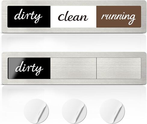 Clean Dirty Magnet for Dishwasher, Dishwasher Sign Clean Dirty Running, Dishwasher Clean Dirty Sign Easy to Slide, No-Marking Adhesive Included,Brushed Gold,3 Options in Kuwait
