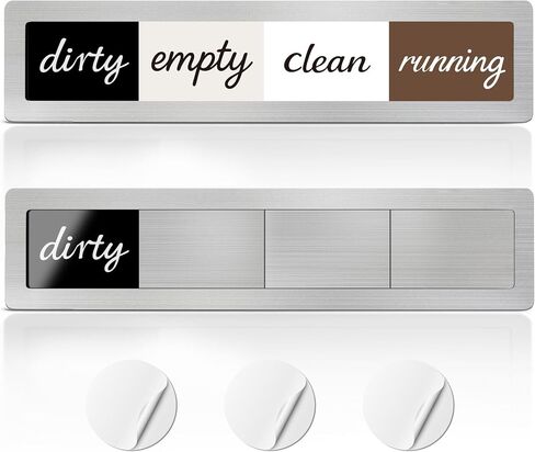 Clean Dirty Magnet for Dishwasher, Dishwasher Sign Clean Dirty Running, Dishwasher Clean Dirty Sign Easy to Slide, No-Marking Adhesive Included,Brushed Gold,3 Options in Kuwait