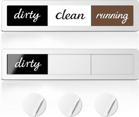 Clean Dirty Magnet for Dishwasher, Dishwasher Sign Clean Dirty Running, Dishwasher Clean Dirty Sign Easy to Slide, No-Marking Adhesive Included,Brushed Gold,3 Options in Kuwait