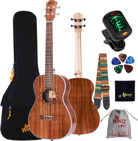Winzz Baritone Ukulele 30 Inch for Beginners, KOA Ukelele Kit for Starter or Professional Best Selection Wood - Natural Matte in Kuwait