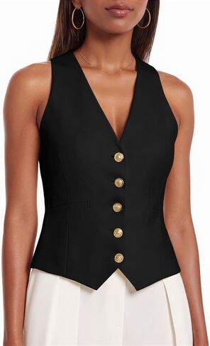 Mina Self Sleeveless Vest Tops For Women 2025 Summer v-Neck Slim Fit Elegant Lightweight Trendy Casual Business Work Blazer in Kuwait