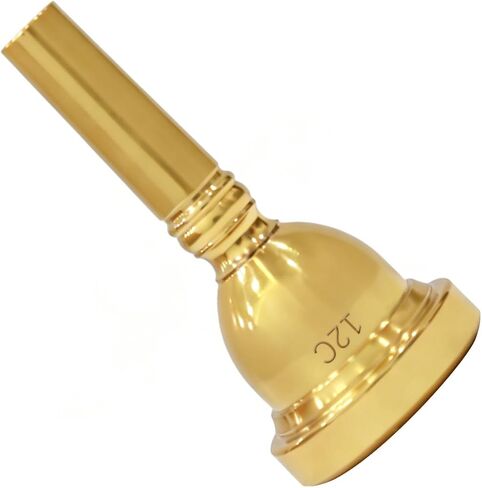 Alto Trombone Mouthpiece 12C Gold Plated with Cleaning Cloth & Mouthpiece Brush - Brass Base for Beginner & Professional Players in Kuwait