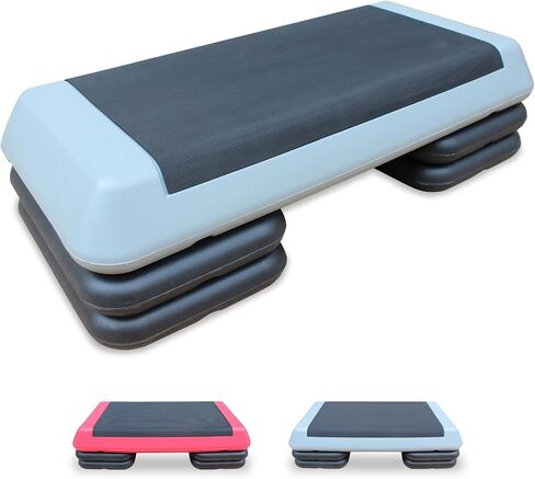 Aerobic Step Platform 30" × 14" Height Adjustable Workout Step for Fitness Strength Training with Risers Exercise Platform for Home Gym in Kuwait