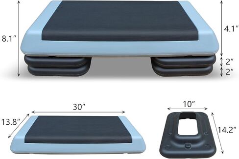 Aerobic Step Platform 30" × 14" Height Adjustable Workout Step for Fitness Strength Training with Risers Exercise Platform for Home Gym in Kuwait