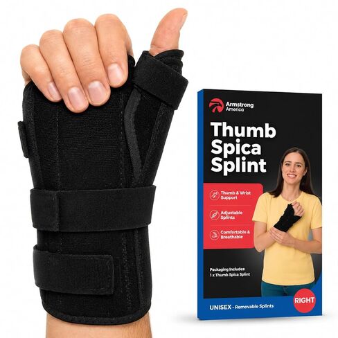 Thumb Spica Splint & Wrist Brace | Both a Wrist Splint & Trigger Thumb Brace to Support Sprains, Tendinosis, De Quervain's Tenosynovitis, Fractures | Arthritis & Carpal Tunnel Pain (Left Hand S/M) in Saudi Arabia