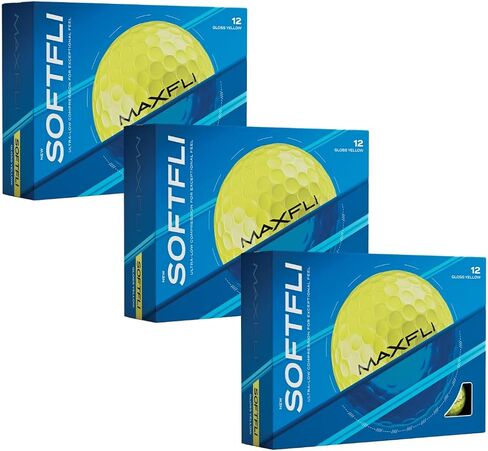 Maxfli SoftFli Golf Balls – 36-Pack Gloss Yellow | Soft Feel Low Compression Golf Balls for Distance & Control | Durable Ionomer Cover | Ideal for Beginners & Recreational Golfers in Kuwait