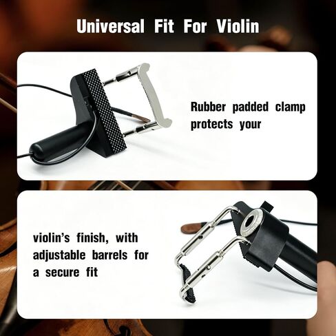 Violin Pickup Portable Piezo Pickup for Violin, Piezo Contact Microphone Wireless Pickup with Volume Control, Lightweight Bridge-Mounted Sensor Easy Installation No Instrument Modification in Kuwait