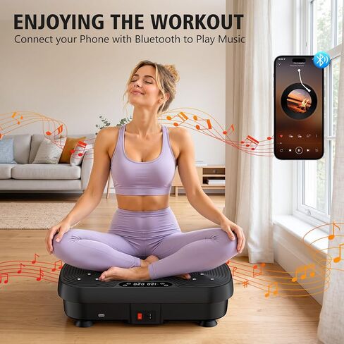 Vibration Plate Exercise Machine, Vibration Plate for Lymphatic Drainage Weight Loss, 130 Levels Vibrating Plate with Bluetooth, Shake Plate with 450 Lbs Capacity Full Body Workout Equipment in Kuwait