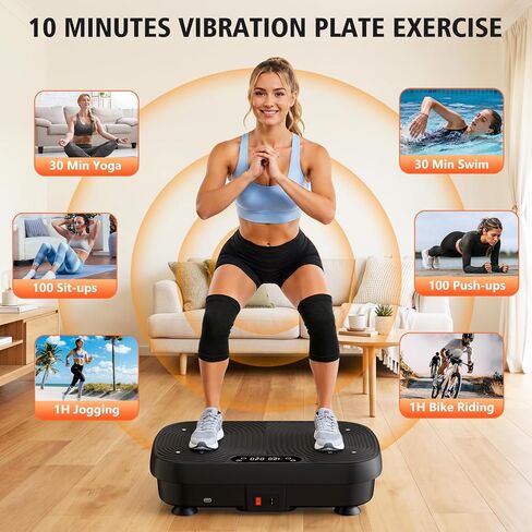 Vibration Plate Exercise Machine, Vibration Plate for Lymphatic Drainage Weight Loss, 130 Levels Vibrating Plate with Bluetooth, Shake Plate with 450 Lbs Capacity Full Body Workout Equipment in Kuwait