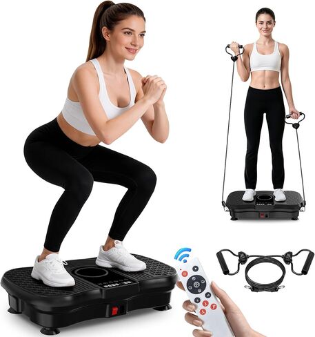 Vibration Plate Exercise Machine,Vibration Plate for Lymphatic Drainage Weight Loss.120 Adjustable Speeds Exercise Equipment,400 Lbs Capacity Home Workout Equipment in Saudi Arabia