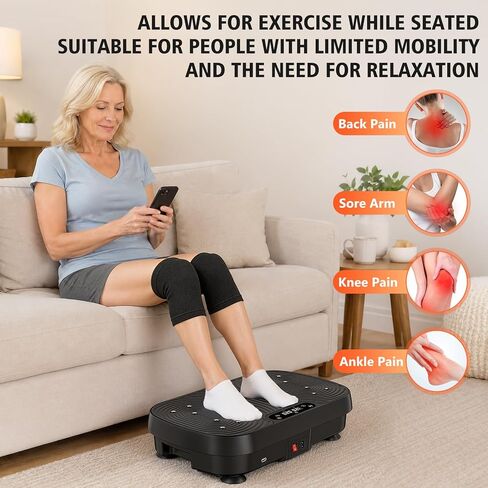 Vibration Plate Exercise Machine, Vibration Plate for Lymphatic Drainage Weight Loss, 130 Levels Vibrating Plate with Bluetooth, Shake Plate with 450 Lbs Capacity Full Body Workout Equipment in Kuwait