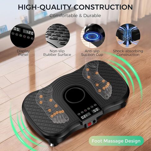Vibration Plate Exercise Machine,Vibration Plate for Lymphatic Drainage Weight Loss.120 Adjustable Speeds Exercise Equipment,400 Lbs Capacity Home Workout Equipment in Saudi Arabia