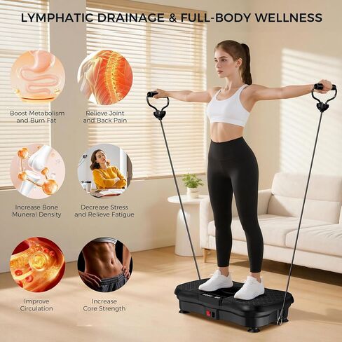 Vibration Plate Exercise Machine,Vibration Plate for Lymphatic Drainage Weight Loss.120 Adjustable Speeds Exercise Equipment,400 Lbs Capacity Home Workout Equipment in Saudi Arabia