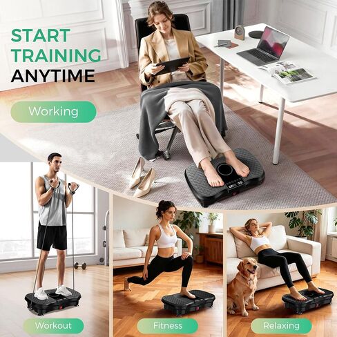 Vibration Plate Exercise Machine,Vibration Plate for Lymphatic Drainage Weight Loss.120 Adjustable Speeds Exercise Equipment,400 Lbs Capacity Home Workout Equipment in Saudi Arabia