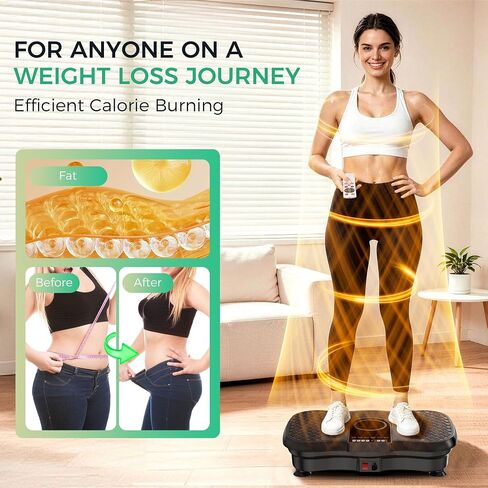 Vibration Plate Exercise Machine,Vibration Plate for Lymphatic Drainage Weight Loss.120 Adjustable Speeds Exercise Equipment,400 Lbs Capacity Home Workout Equipment in Saudi Arabia