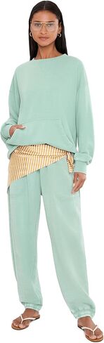 Free People Women's, Slow It Down Pullover, Aqua, X-Small in Kuwait