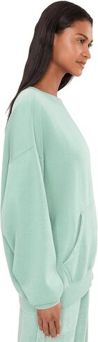 Free People Women's, Slow It Down Pullover, Aqua, X-Small in Kuwait