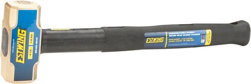 Estwing 4-Pound Brass Sledge Hammer for Metalworking/Automotive/Mining Use, Steel Locked Head, 16-Inch Indestructible Handle with Vulcanized Rubber Overlay, Reinforced Lanyard Hole in Kuwait