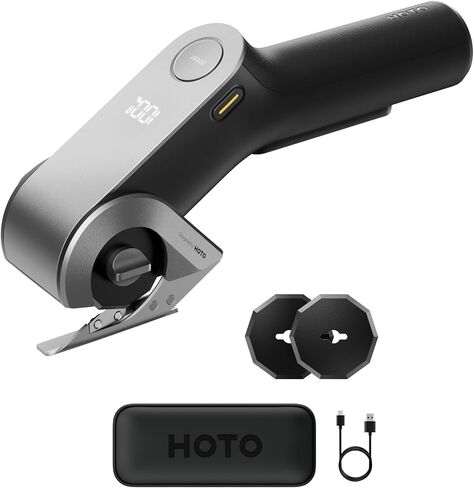 HOTO EdgeFlow Electric Cardboard Cutter, 3PC Self-Sharpening Durable Titanium Blades, Smart Display Cordless Electric Scissors, Boost Mode & Tool-Free Blade Swap, for Cardboard, Fabric, Carpet, DIY in Kuwait