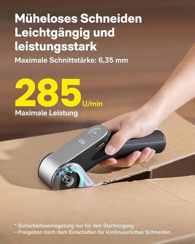 HOTO EdgeFlow Electric Cardboard Cutter, 3PC Self-Sharpening Durable Titanium Blades, Smart Display Cordless Electric Scissors, Boost Mode & Tool-Free Blade Swap, for Cardboard, Fabric, Carpet, DIY in Kuwait